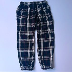 Aritzia Talula Plaid Cropped Drawstring Joggers